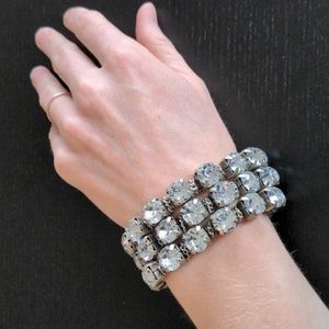Silver Crystal and Chain bracelet